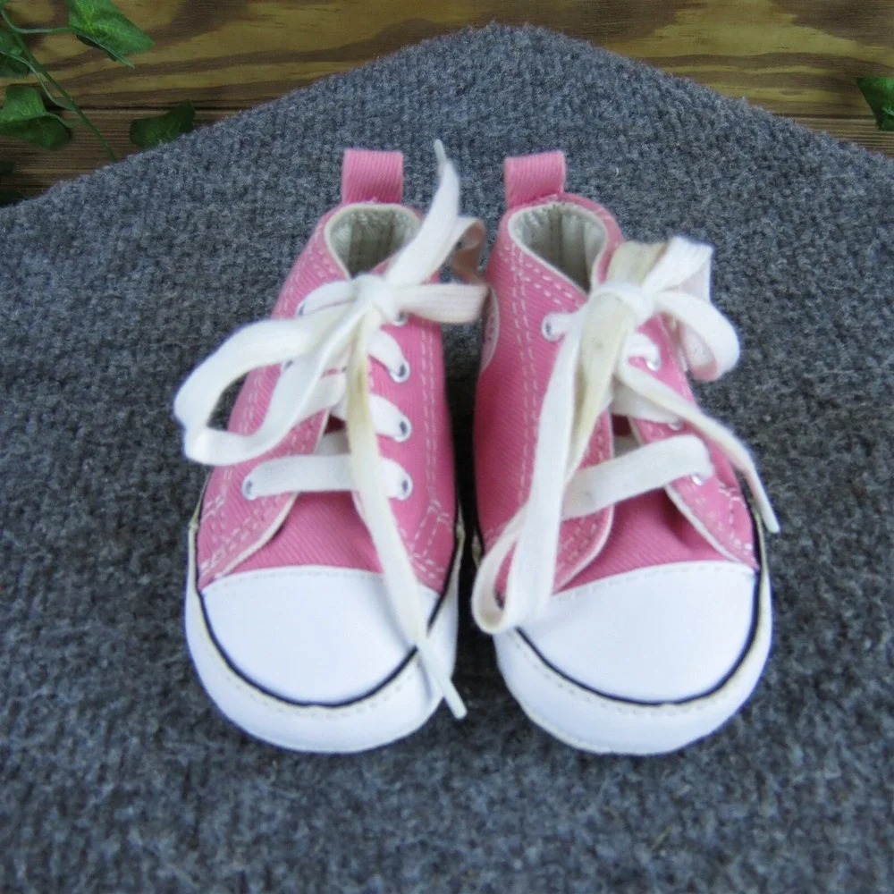 Converse Girls Sneaker All Star Sz T 1 Medium Pink Fabric‎ Lace Up